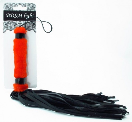 Нежная плеть с красным мехом BDSM Light - 43 см. - БДСМ Арсенал - купить с доставкой в Одинцово
