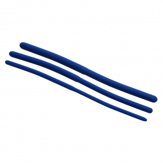 Набор из 3 синих силиконовых уретральных расширителей Invasion Silicone Urethral Sound Trainer Set - XR Brands - купить с доставкой в Одинцово