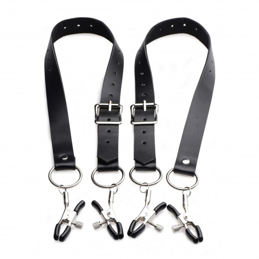 Ремни с зажимами для половых губ Spread Labia Spreader Straps with Clamps - XR Brands - купить с доставкой в Одинцово