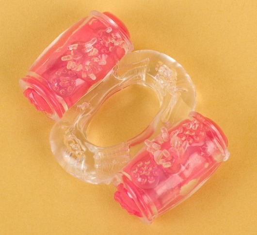 Прозрачное виброкольцо с двумя вибропульками - Toyfa Basic - в Одинцово купить с доставкой