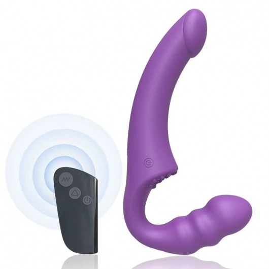 Фиолетовый безремневой страпон Straples Strap-On Dildo - Erokay - купить с доставкой в Одинцово