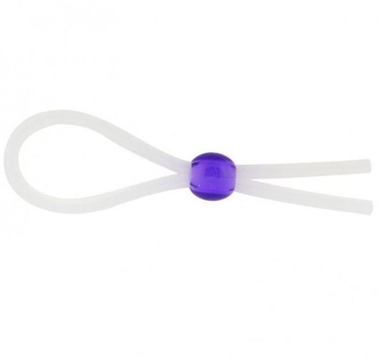 Прозрачное лассо с фиолетовой бусиной SILICONE COCK RING WITH BEAD LAVENDER - NMC - в Одинцово купить с доставкой