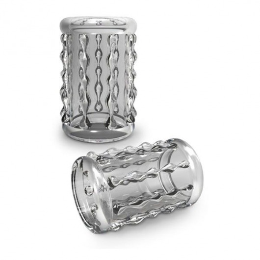 Прозрачная насадка с бороздками STAY HARD COCK SLEEVE 04 CLEAR - Blush Novelties - в Одинцово купить с доставкой