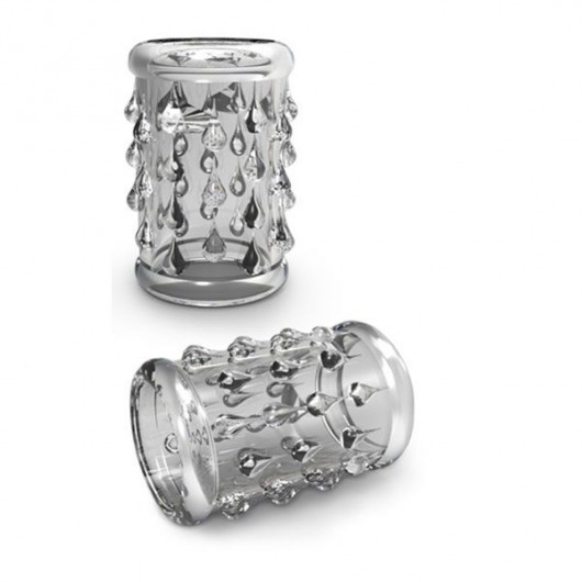 Прозрачная насадка с капельками STAY HARD COCK SLEEVE 05 CLEAR - Blush Novelties - в Одинцово купить с доставкой