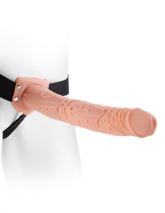 Фаллопротез телесного цвета Hollow Strap-On - 29 см. - Pipedream - купить с доставкой в Одинцово