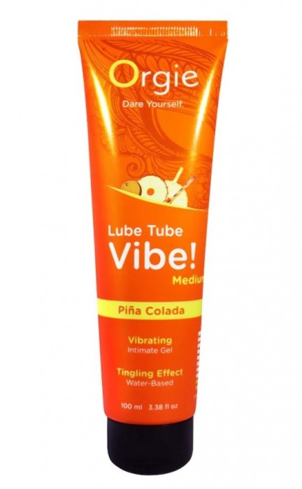 Гель с эффектом вибрации Lube Tube Vibe Medium Pina Colada - 100 мл. - ORGIE - купить с доставкой в Одинцово