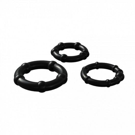 Набор из 3 черных эрекционных колец Babooom Ring Set - Adrien Lastic - в Одинцово купить с доставкой