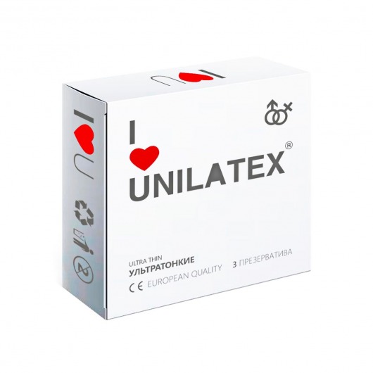 Ультратонкие презервативы Unilatex Ultra Thin - 3 шт. - Unilatex - купить с доставкой в Одинцово