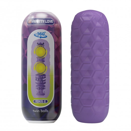 Фиолетовый мастурбатор Venus-X Twin balls - Baile - в Одинцово купить с доставкой