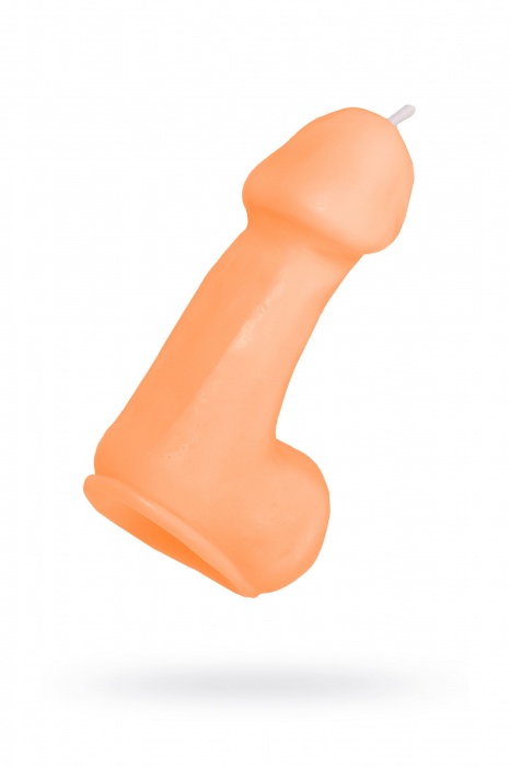 Оранжевая свеча в форме пениса - 47 гр. - Pecado - купить с доставкой в Одинцово