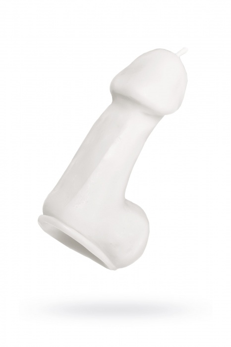 Белая свеча в форме пениса - 47 гр. - Pecado - купить с доставкой в Одинцово