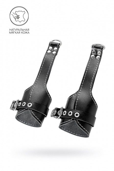 Черные подвесы с белой строчкой - Pecado - купить с доставкой в Одинцово