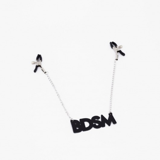 Зажимы на соски с кожаной подвеской BDSM - Crazy Handmade - купить с доставкой в Одинцово