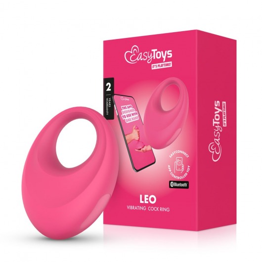 Розовое интерактивное эрекционное виброкольцо Leo - Easy toys - в Одинцово купить с доставкой