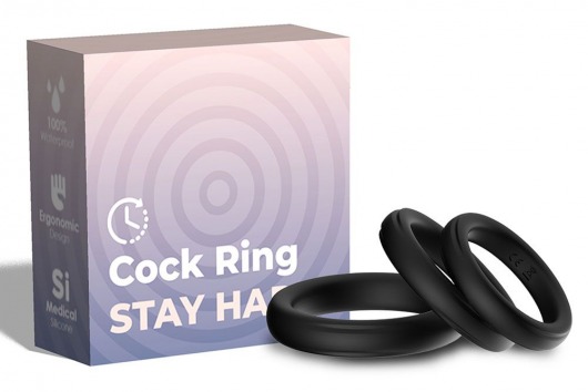 Набор из 3 черных эрекционных колец Stay Hard - Boys of Toys - в Одинцово купить с доставкой