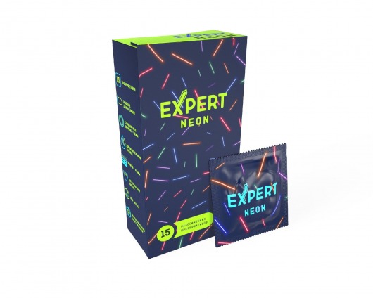Светящиеся в темноте презервативы Expert Neon - 15 шт. - Expert - купить с доставкой в Одинцово