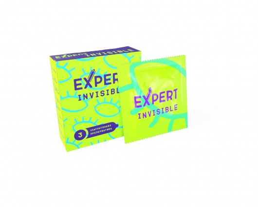 Ультратонкие презервативы Expert Invisible - 3 шт. - Expert - купить с доставкой в Одинцово