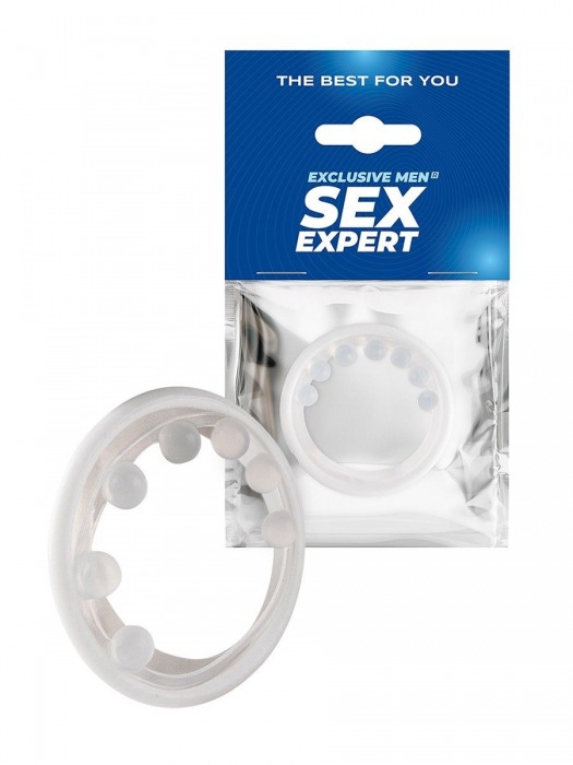Эрекционное кольцо с мягкой стимулирующей насадкой - Sex Expert - в Одинцово купить с доставкой