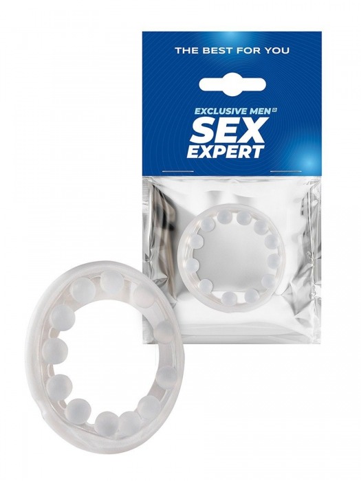 Эрекционное кольцо со стимулирующими шариками на поверхности - Sex Expert - в Одинцово купить с доставкой
