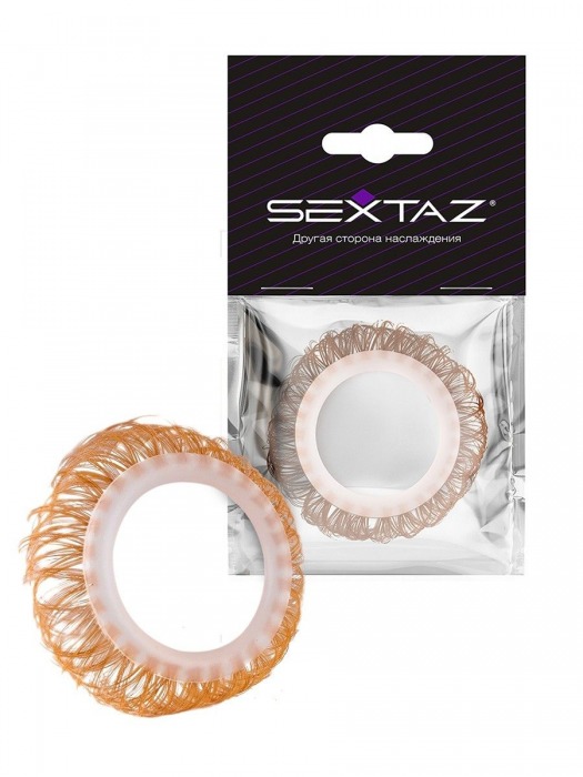 Эрекционное кольцо с бежевыми «ресничками» - Sextaz - в Одинцово купить с доставкой