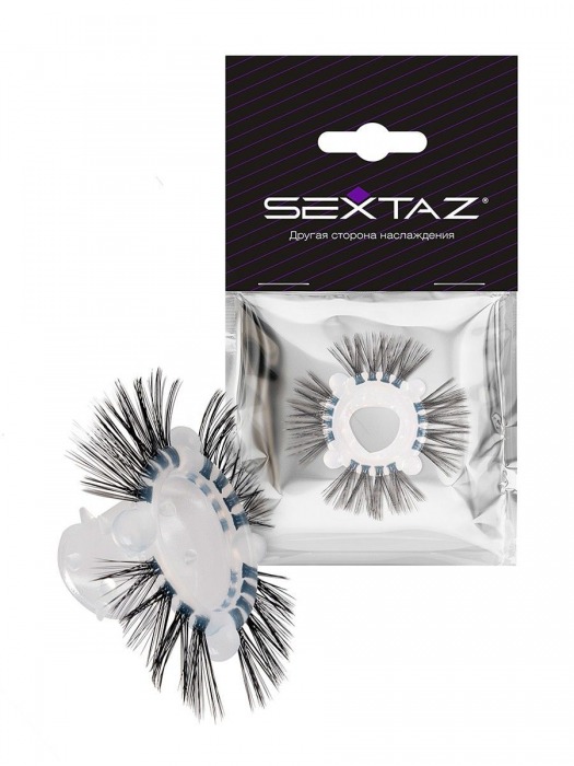 Эластичное эрекционное кольцо с черными «ресничками» - Sextaz - в Одинцово купить с доставкой