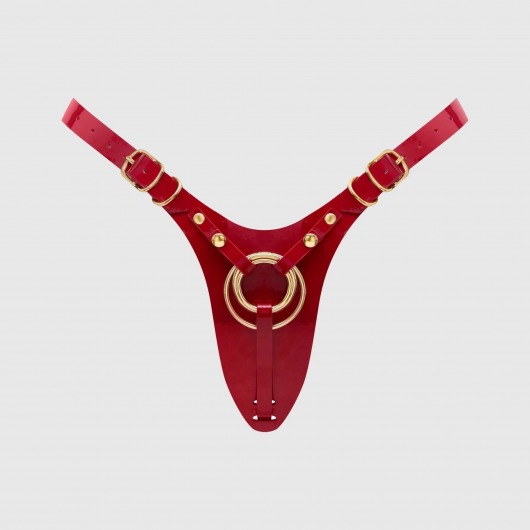 Красный пояс для фиксации насадок Strap-On-Me Leatherette Harness Fabulous - Strap-on-me - купить с доставкой в Одинцово