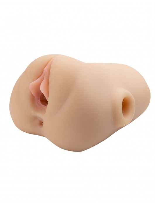 Телесный мастурбатор с вибрацией Double Pounder Vibrating Squeeze Stroker - Pipedream - в Одинцово купить с доставкой