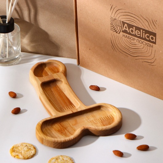 Деревянное блюдо для подачи в форме члена (25 х 16,5 х 1,7 см) - Сима-Ленд - купить с доставкой в Одинцово