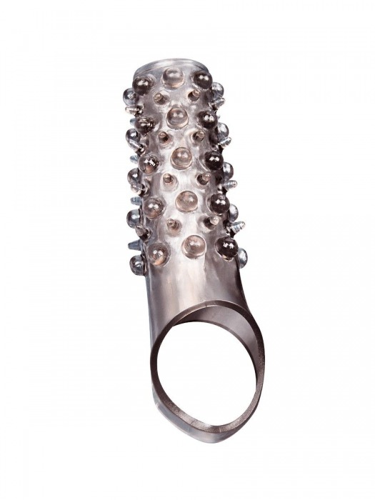 Дымчатая насадка на пенис с шипами и выпуклостями - 12 см. - Sex Expert - в Одинцово купить с доставкой