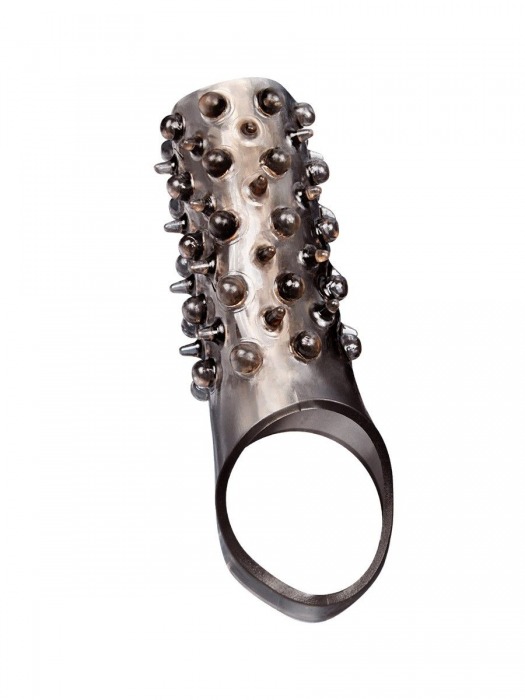 Дымчатая насадка на пенис с шипами и выпуклостями - 12,5 см. - Sex Expert - в Одинцово купить с доставкой