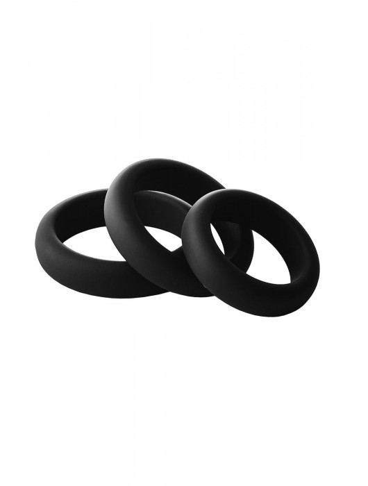 Набор из 3 черных эрекционных колец Smooth Silicone Cockring Pack - Dream Toys - в Одинцово купить с доставкой