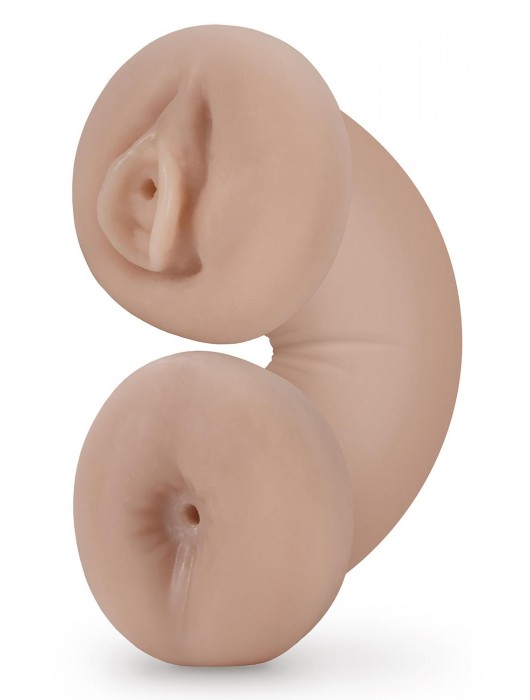 Телесный люминесцентный двусторонний мастурбатор Tasha - Blush Novelties - в Одинцово купить с доставкой