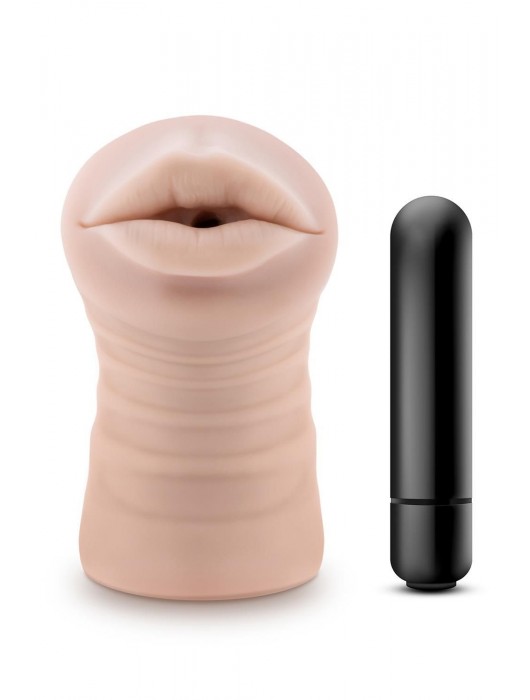 Телесный мастурбатор-ротик Nicole Vibrating Masturbator - Blush Novelties - в Одинцово купить с доставкой