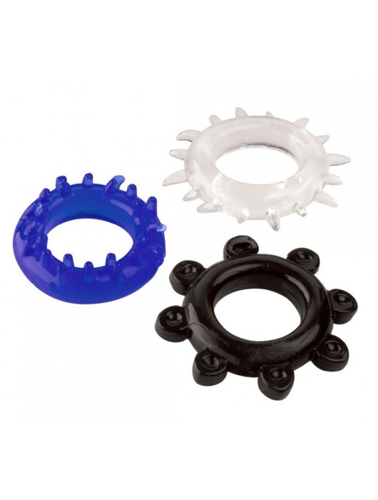 Набор из 3 эрекционных колец разного цвета и рельефа - Boys of Toys - в Одинцово купить с доставкой