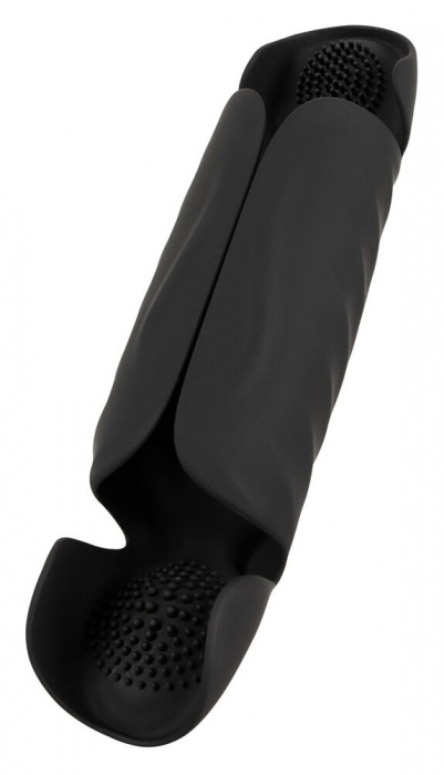 Черный вибромастурбатор с трехточечной стимуляцией Penis Trainer with 3 Point Stimulation - Orion - в Одинцово купить с доставкой