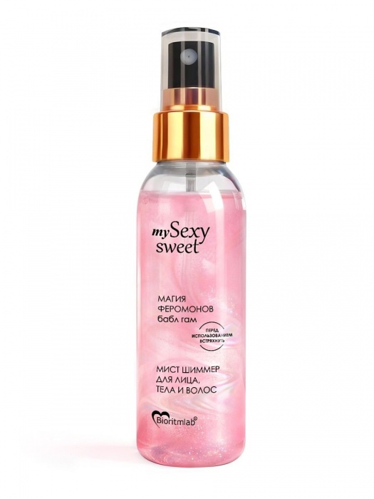 Мист для лица, тела и волос Sexy Sweet с ароматом бабл-гам, шиммером и феромонами - 95 мл. -  - Магазин феромонов в Одинцово