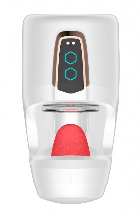 Белый мастурбатор с язычком и возвратно-поступательными движениями - Secwell - в Одинцово купить с доставкой