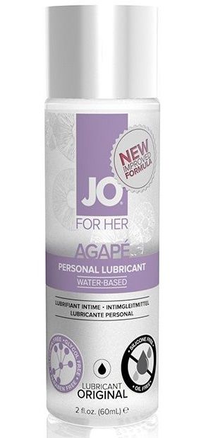 Лубрикант на водной основе для женщин JO AGAPE LUBRICANT ORIGINAL - 60 мл. - System JO - купить с доставкой в Одинцово