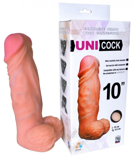Фаллическая насадка Харнесс UNICOCK 10  - 25 см. - LOVETOY (А-Полимер) - купить с доставкой в Одинцово