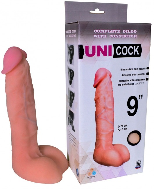 Фаллическая насадка Харнесс UNICOCK 9  - 24 см. - LOVETOY (А-Полимер) - купить с доставкой в Одинцово