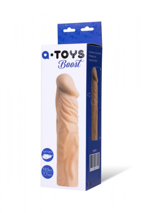 Насадка с ярко выраженной головкой и рельефным стволом - 19 см. - A-toys - в Одинцово купить с доставкой