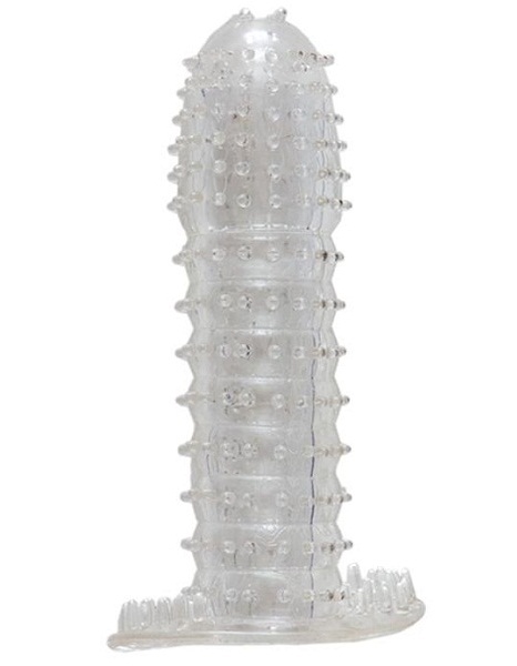Гелевая прозрачная насадка c шипами - 12 см. - Toyfa Basic - в Одинцово купить с доставкой
