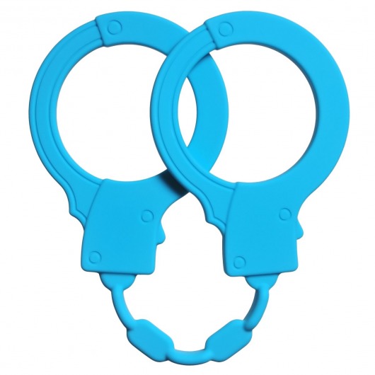 Голубые силиконовые наручники Stretchy Cuffs Turquoise - Lola Games - купить с доставкой в Одинцово
