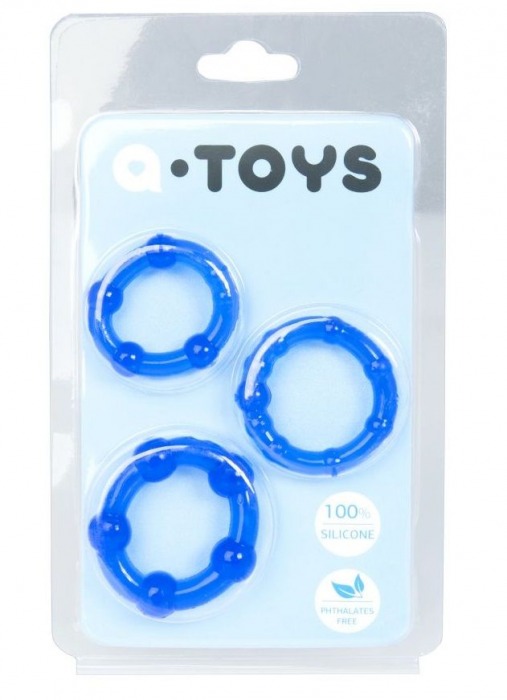Набор из 3 синих эрекционных колец A-toys - A-toys - в Одинцово купить с доставкой