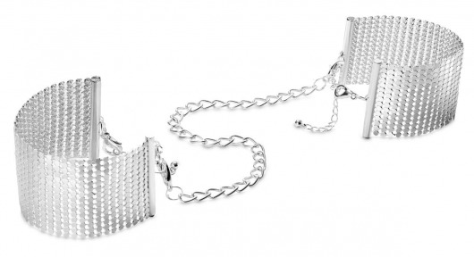 Серебристые наручники-браслеты Desir Metallique Handcuffs - Bijoux Indiscrets - купить с доставкой в Одинцово