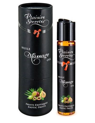 Массажное масло с ароматом экзотических фруктов Huile de Massage Gourmande Fruits Exotiques - 59 мл. - Plaisir Secret - купить с доставкой в Одинцово