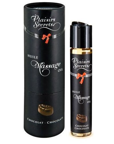 Массажное масло с ароматом шоколада Huile de Massage Gourmande Chocolat - 59 мл. - Plaisir Secret - купить с доставкой в Одинцово