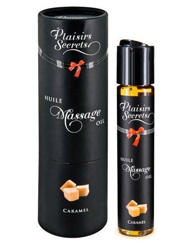 Массажное масло с ароматом карамели Huile de Massage Gourmande Caramel - 59 мл. - Plaisir Secret - купить с доставкой в Одинцово