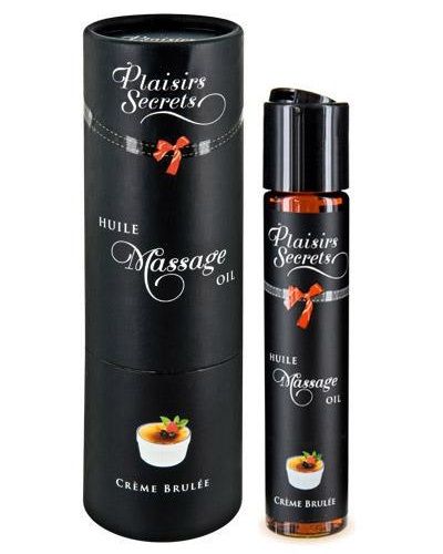 Массажное масло с ароматом крем брюле Huile de Massage Gourmande Creme Brulée - 59 мл. - Plaisir Secret - купить с доставкой в Одинцово