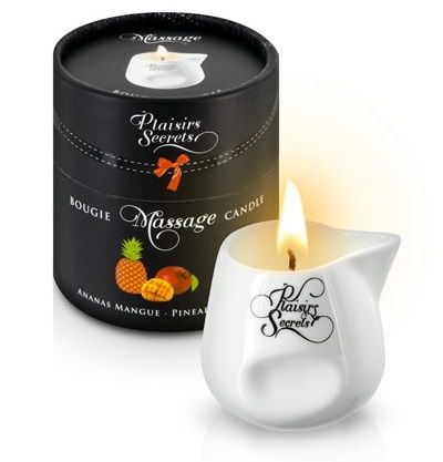 Массажная свеча с ароматом манго и ананаса Bougie de Massage Ananas Mangue - 80 мл. - Plaisir Secret - купить с доставкой в Одинцово